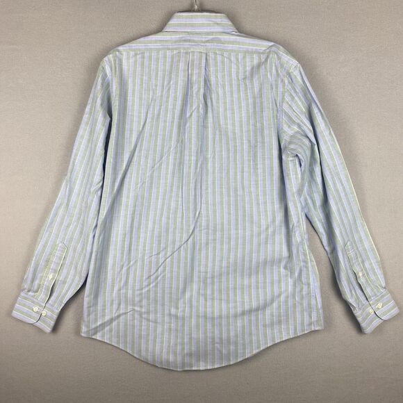 Brooks Brothers Shirt Mens Medium Blue Stripe Regent Fit Button Up Supima Cotton - Picture 2 of 7